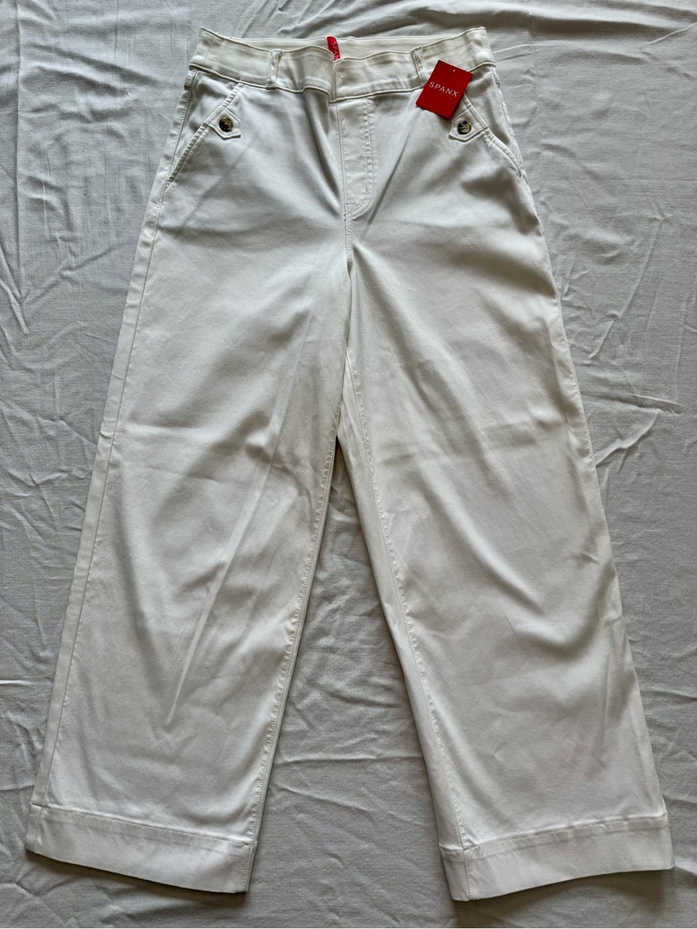 SPANK Women’s White Wide-Leg Pants Size M New With Tags A16